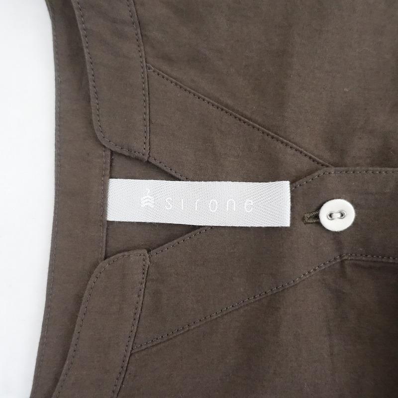 シロネ sirone *コットンプルオーバーシャツ*ブラウス綿トップス茶 