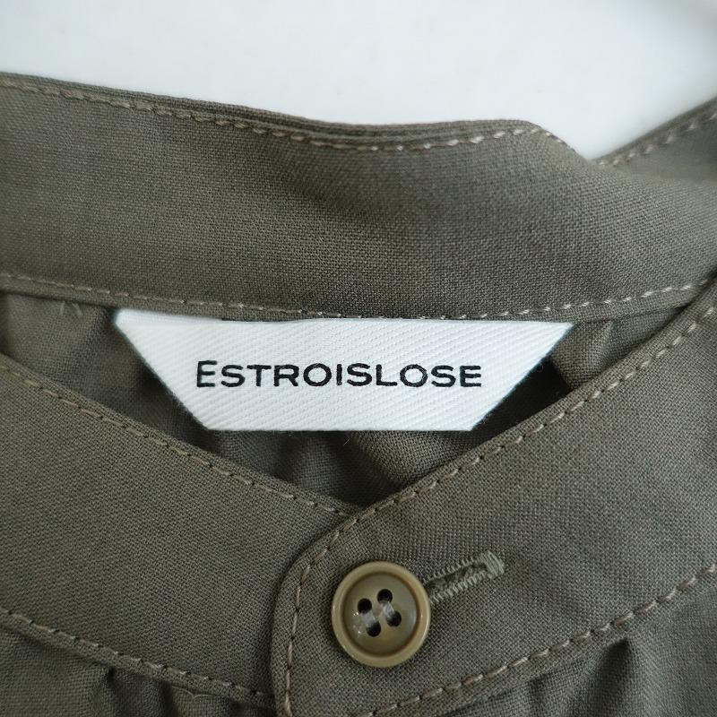 ESTROISLOSE（エストゥロワルーズ） *バンドカラーワイドブラウス*F 