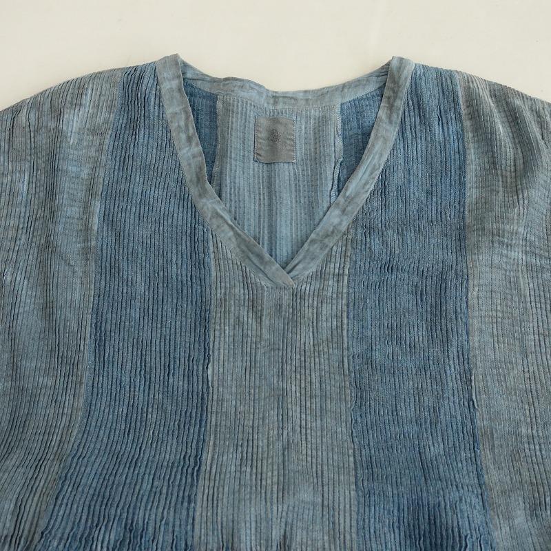 メゾンドソイルmaison de soilピンタックワンピースブルー maison de soil (メゾンドソイル) フラワーモチーフ・ピンタック