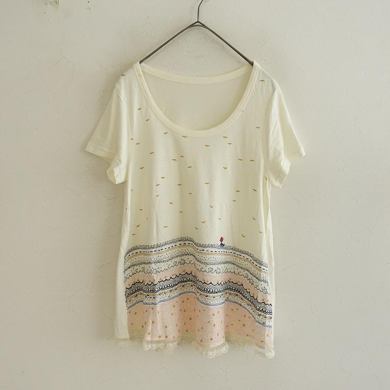 未使用美品　フランシュリッペ　総刺繍半袖シャツ franchelippee（フランシュリッペ） *レース刺しゅう半袖カットソー*M