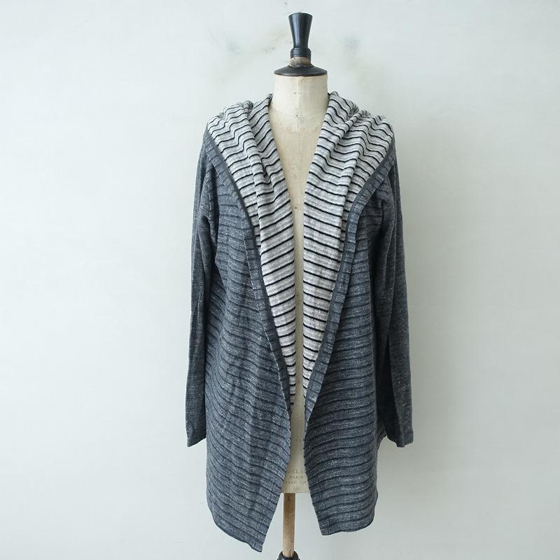 vlas blommeヴラスブラム チェック ショール カーディガン リネン混