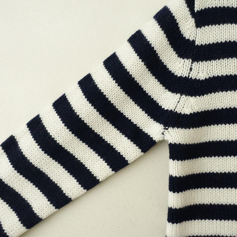 n100 【美品/定価4万】エヌワンハンドレッド *カシミヤボーダー