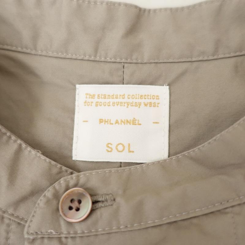 フランネルソル PHLANNEL SOL *バンドカラーコットンシャツワンピース 
