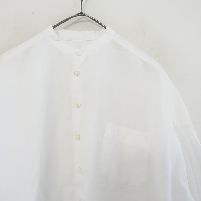 ネストローブ　リネン　長袖シャツ nest Robe（ネストローブ） *リネンバンドカラー長袖シャツ*Fブラウス