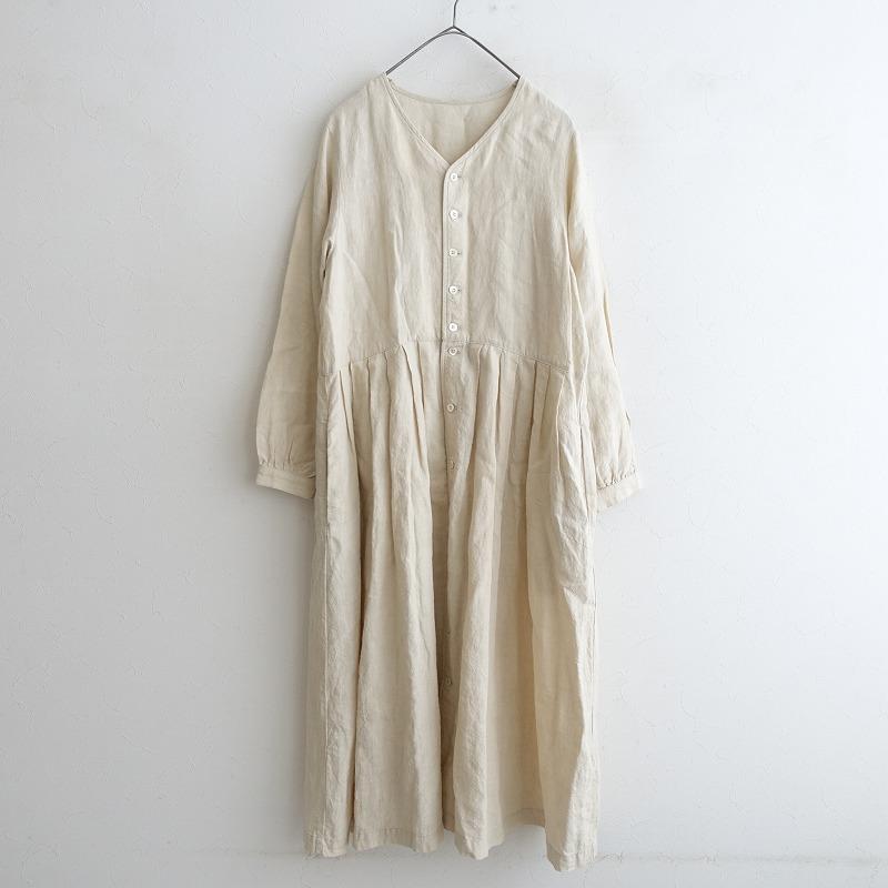 nest Ꭱobe ネストローブ　Vネック　ワンピース nest Robe（ネストローブ） *リネンVネックワンピース*フロントボタン