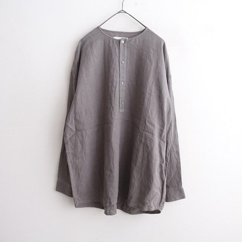 evam eva（エヴァムエヴァ） *リネンノーカラーチュニック*ブラウス麻