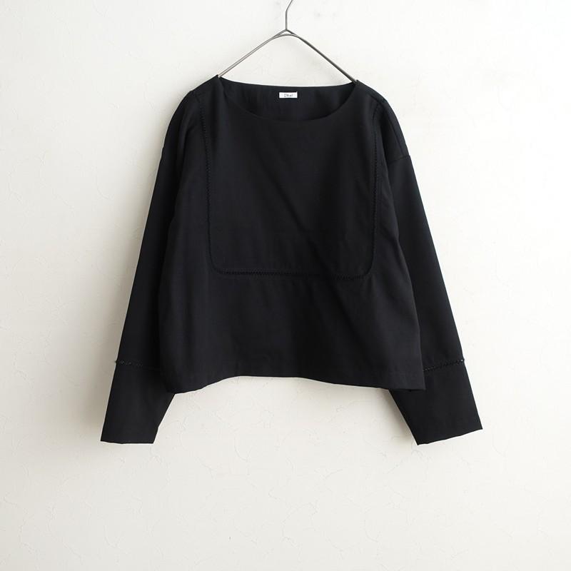 ダル Dhal *ウールヨーク切り替えプルオーバーブラウス*シャツ黒