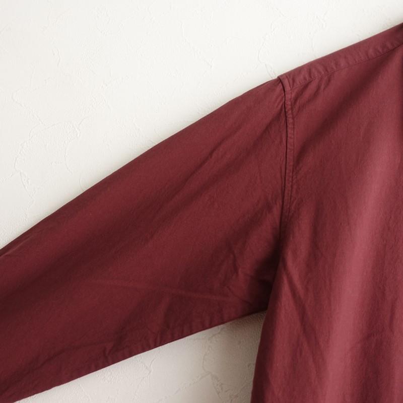 マーガレットハウエル フリルバンドカラーシャツ 赤 レッド コットンウール マーガレットハウエル フリルバンドカラーシャツ 赤 レッド コットン