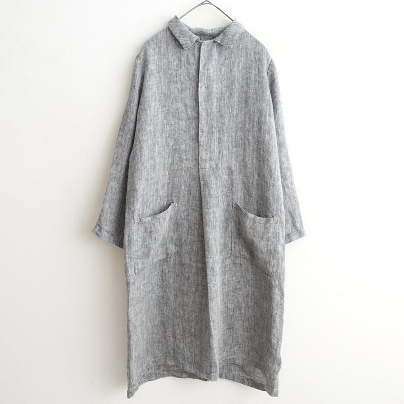 フォグリネンワーク fog linen work *ヘリンボーンワンピース*リネン麻