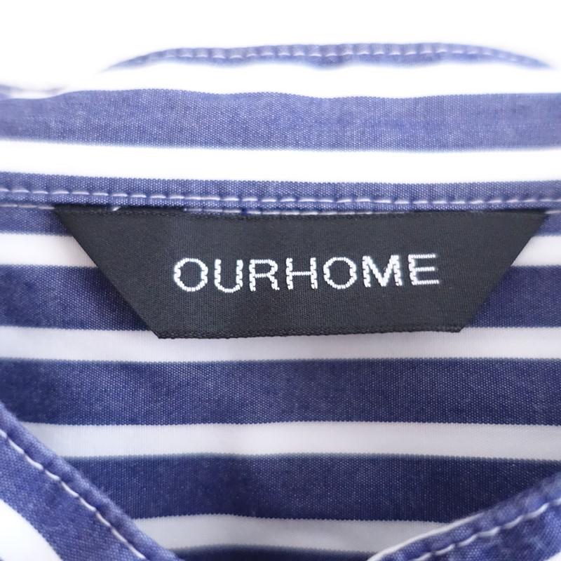 美品/定価1.8万】アワーホームOURHOME *播州織のベーシックシャツ*F
