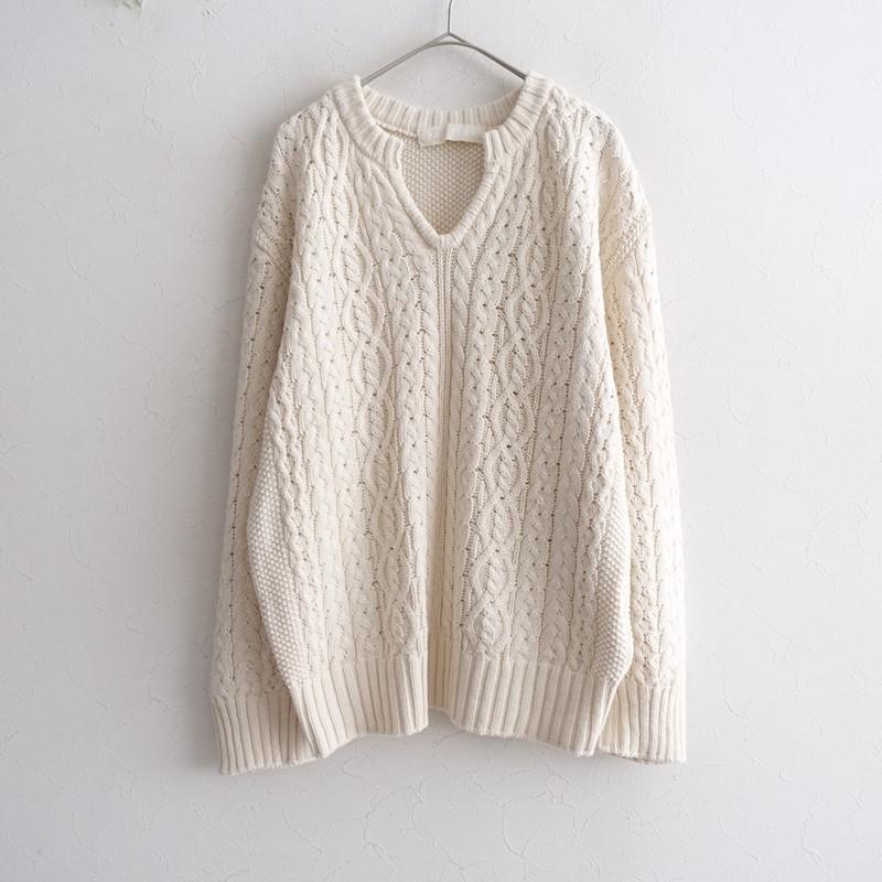 PRISTINE（プリスティン） *オーガニックコットンケーブル編みニット