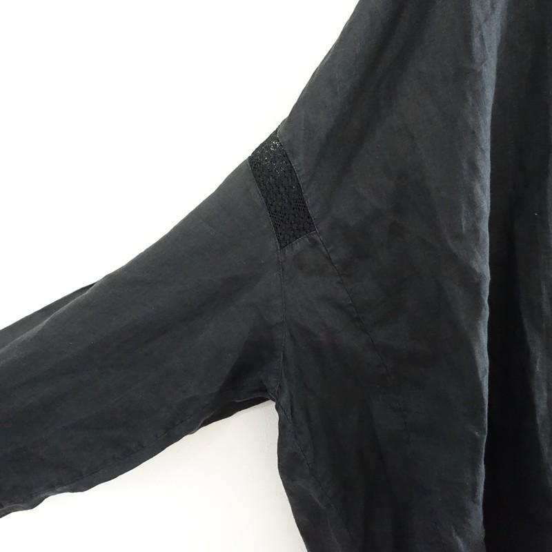 nest Robe（ネストローブ） *レース付きリネン羽織りブラウス*シャツ麻