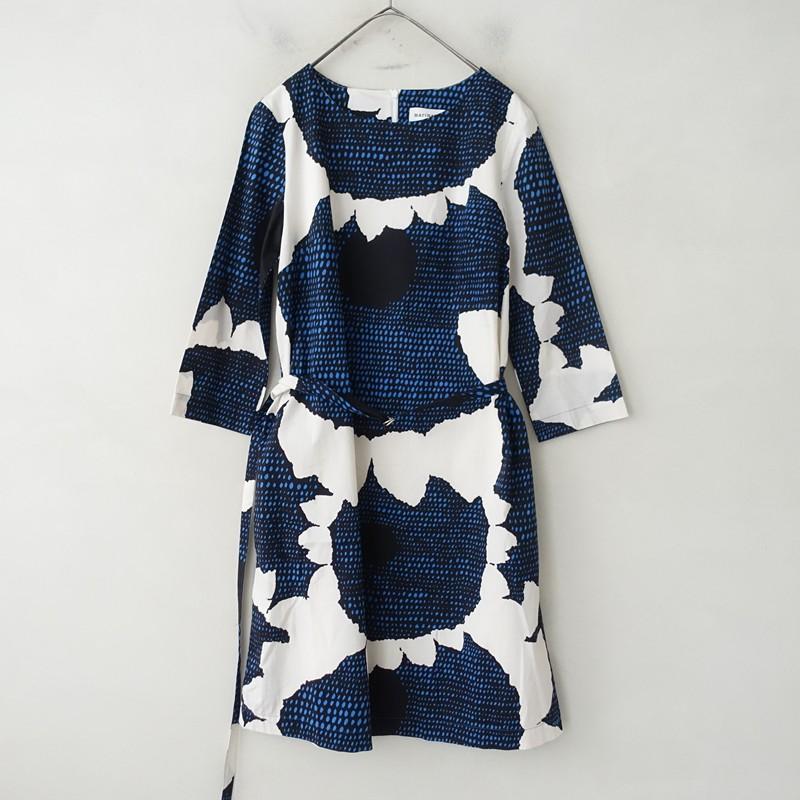 マリメッコ marimekko *HIMAWARI BIAK DRESS コットン混ワンピース*36