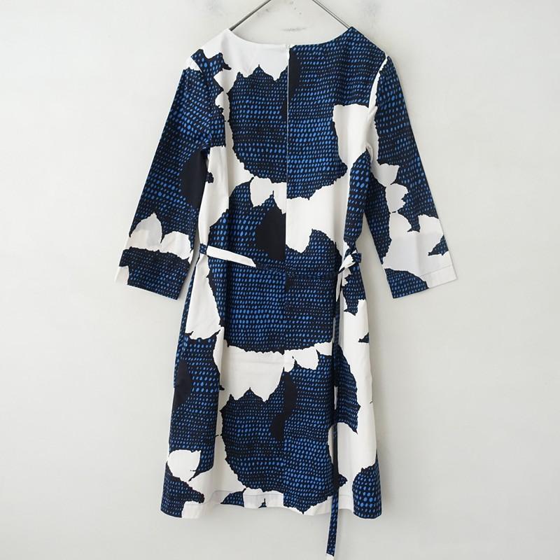 マリメッコ marimekko *HIMAWARI BIAK DRESS コットン混ワンピース*36