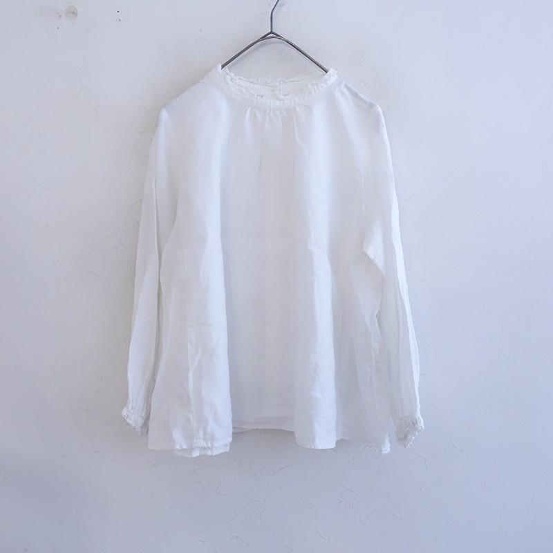 nest Robe（ネストローブ） *リネンフリルカラー後ろボタンブラウス