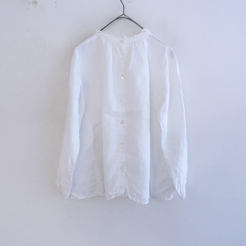 nest Robe（ネストローブ） *リネンフリルカラー後ろボタンブラウス