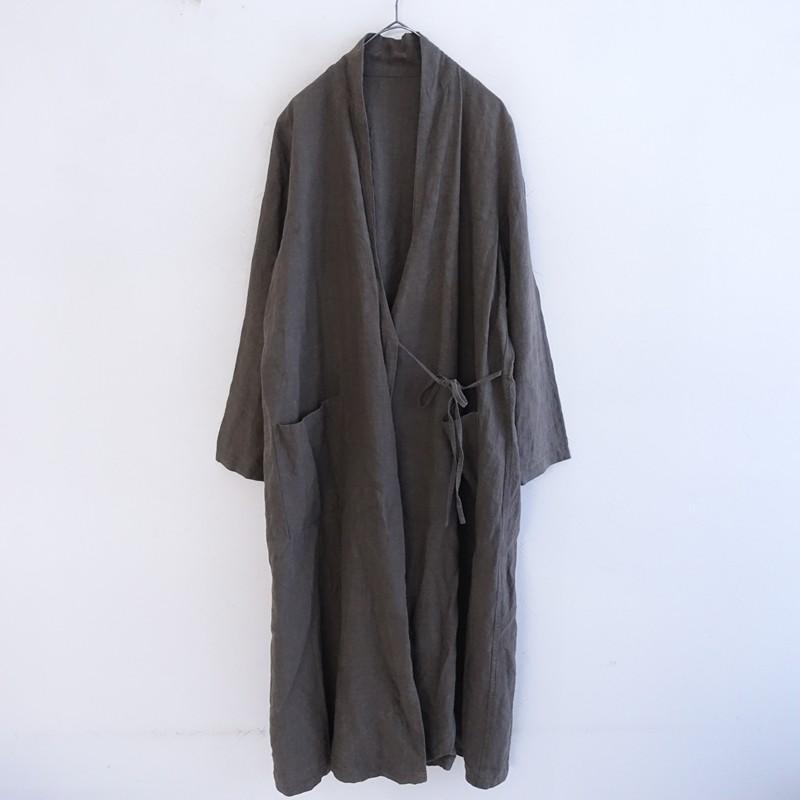 nest Robe（ネストローブ） *リネンカシュクールワンピース*前合わせ 