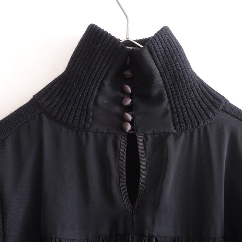 sacai（サカイ） *ハイネックシアープリーツ切り替えニットプル