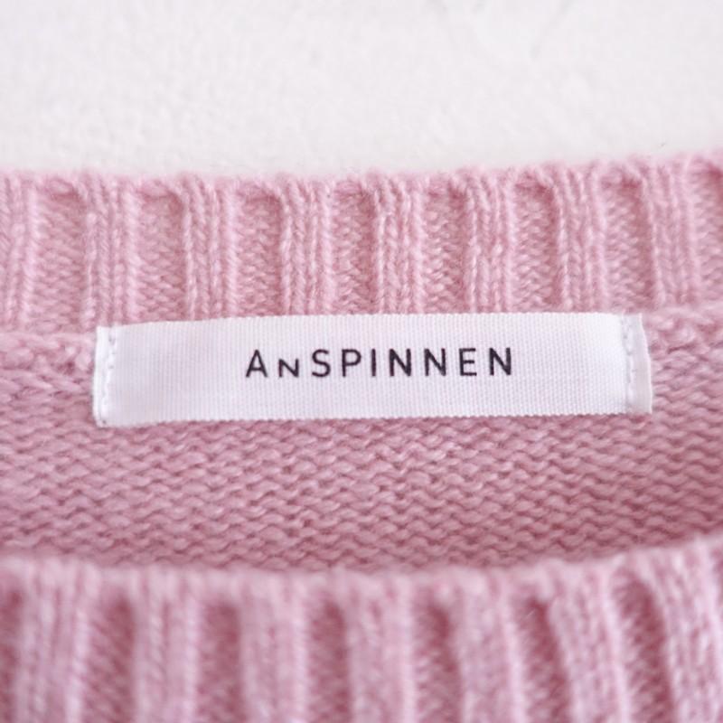 未使用 カシミヤ クルーネックニットセーター カシミヤ100% 4 M ピンク 定価3.6万】スピネン ANSPINNEN *ファインソフトカシミヤクルーネック