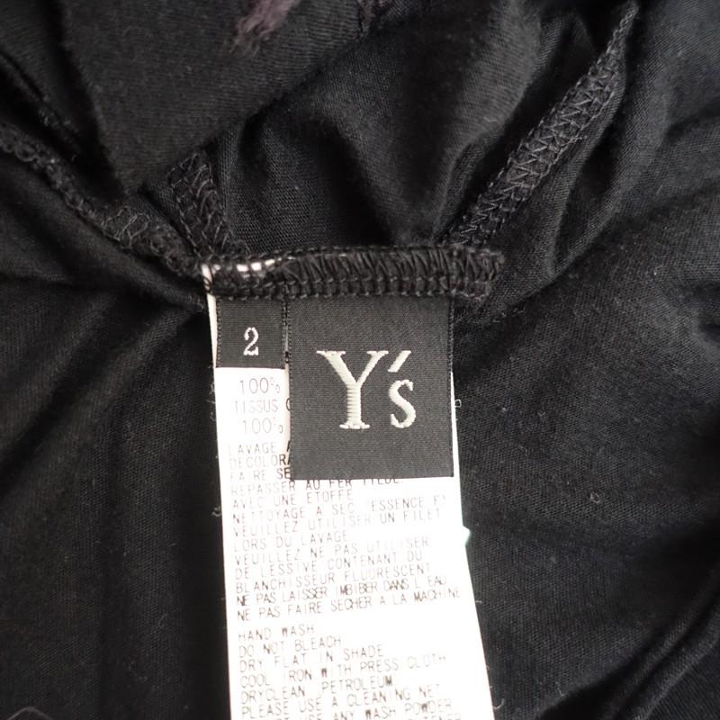 ワイズ Y's *アシンメトリー変形デザインTシャツ*2カットソー黒