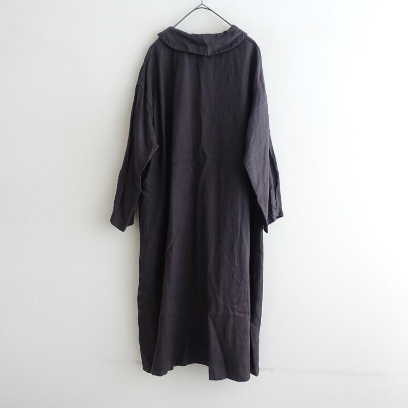 nest Robe（ネストローブ） *ショールカラーリネンAラインワンピース*F