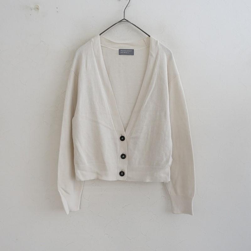 【新品】マーガレットハウエル 定番コットンカーディガン MHL. 羽織り 白 MARGARET HOWELL（マーガレットハウエル） 【2024】マーガレット