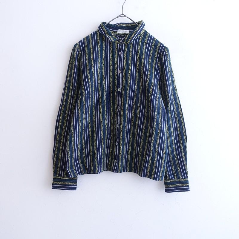 Sally Scott（サリースコット） *刺しゅうストライプ長袖シャツ*9R