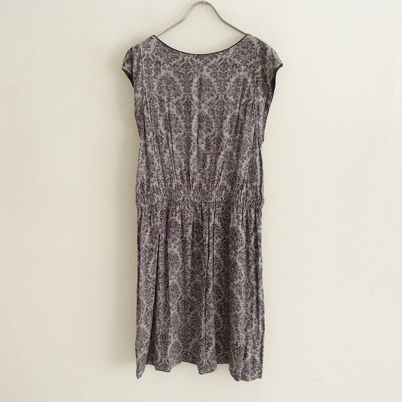 パドカレ pas de calais *フレンチスリーブワンピース*38総柄0423(10 