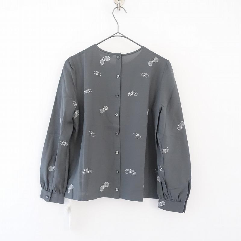 も*ん様 ミナペルホネン choucho ブラウス ブルーグレー 38 も*ん様 ミナペルホネン choucho ブラウス ブルーグレー 38