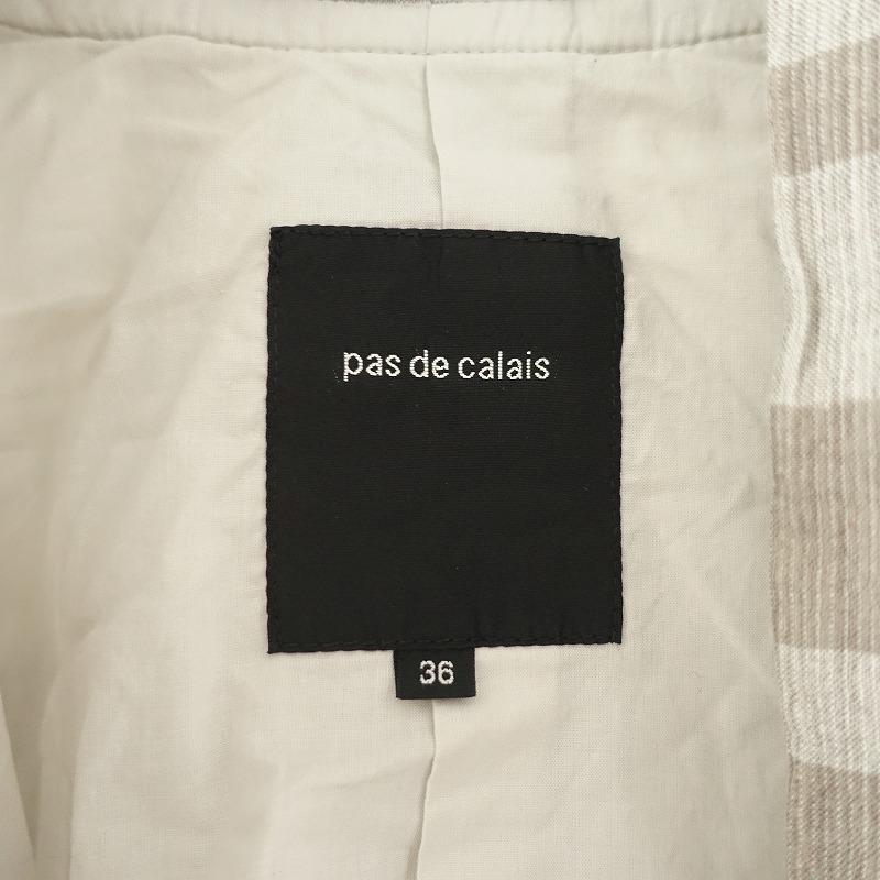 pas de calais //パドカレ *コットンリネンコート*36綿麻ベージュ