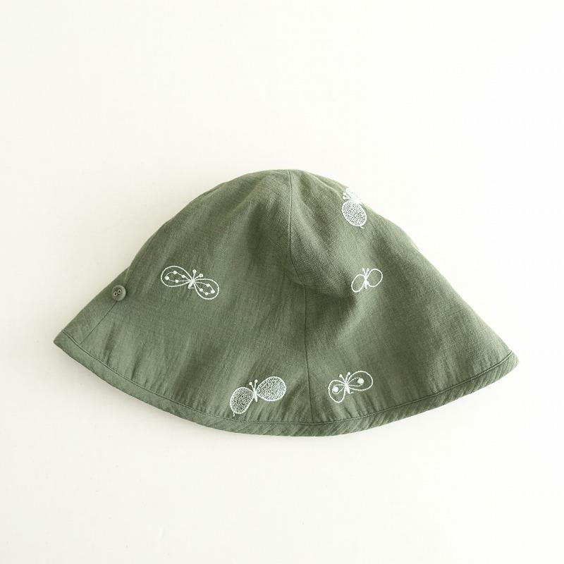 mina perhonen（ミナペルホネン） *choucho帽子*刺しゅうモスグリーン