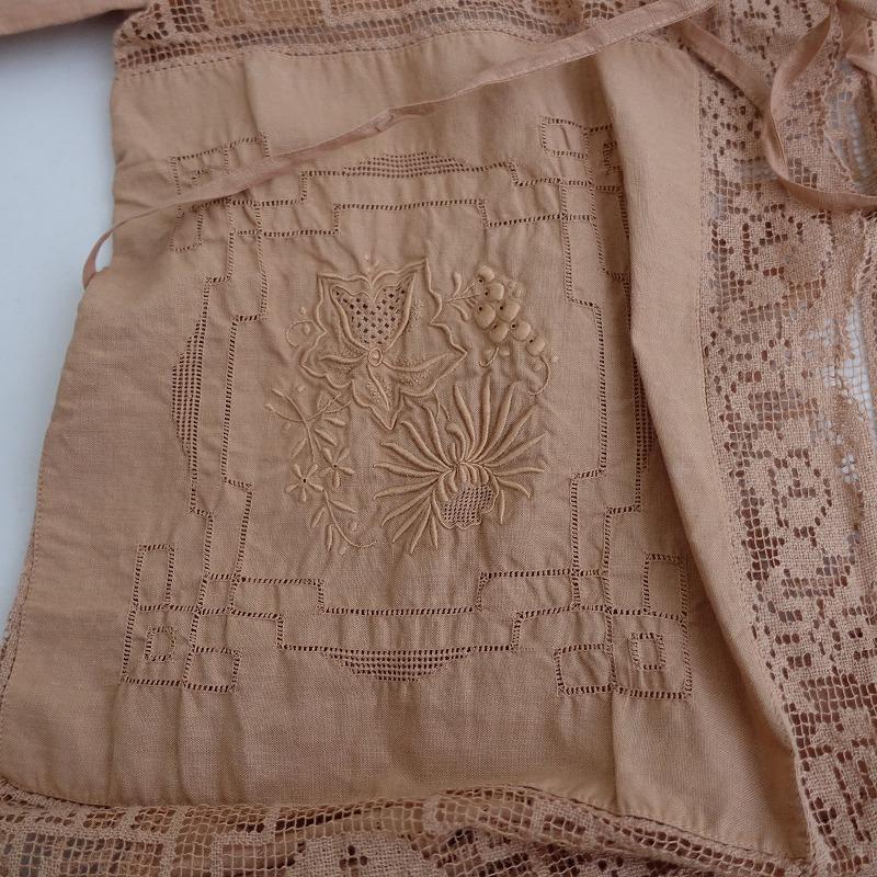 エリテ　スワトウ　テーブルクロス　ガウン Heriter 【定価7.1万】エリテ *Table cloth gown*38レース刺繍