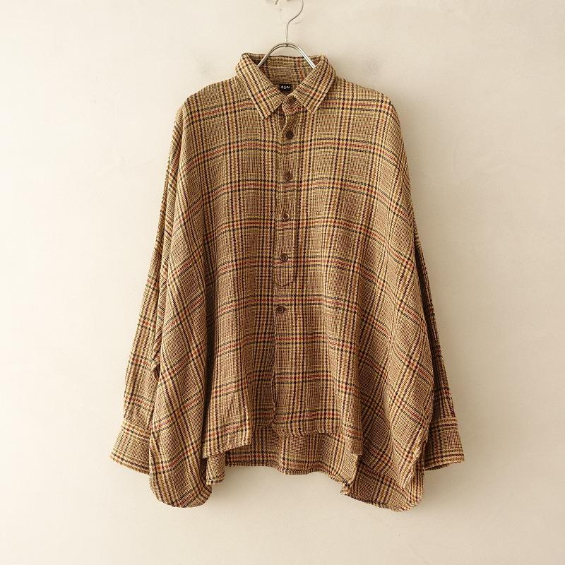 美品 45R インドネル チェックシャツジャケット 綿100 45R（フォーティファイブアール） 【定価3.7万】45R フォーティー