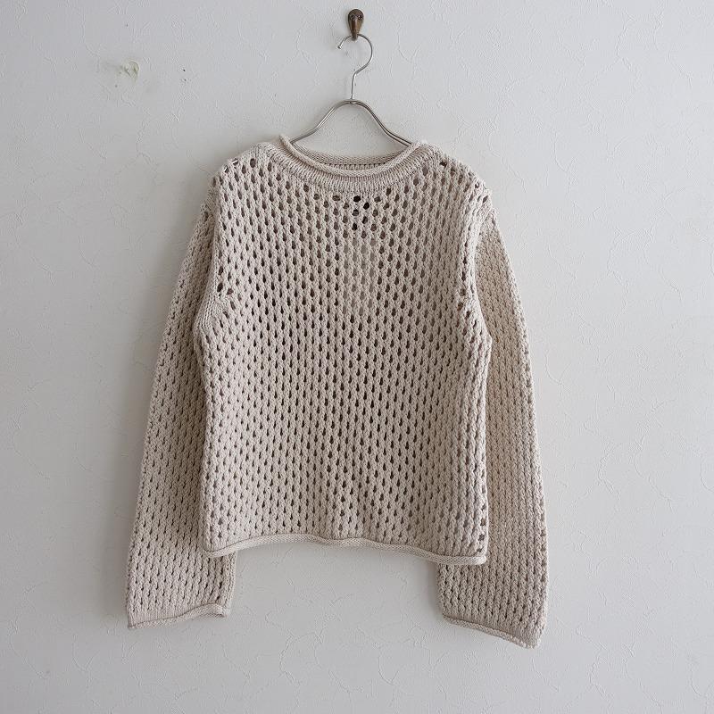 BATONER 【美品/202/定価3.0万】バトナー *スカシボートネックニット 