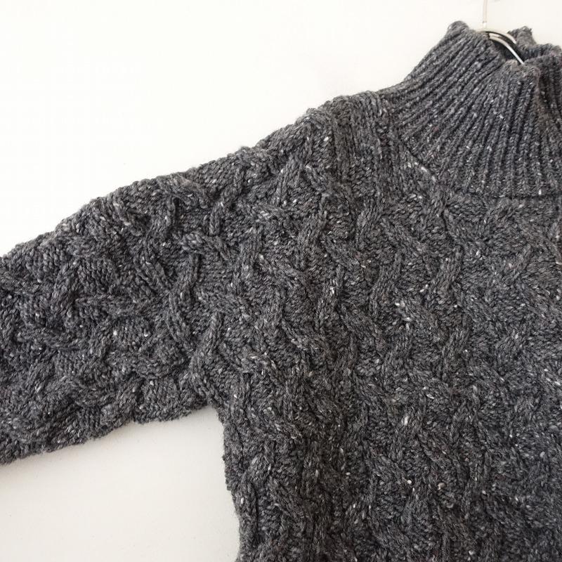 マコネル McConnell *ウールアラン編みタートルネックセーター*M斑入り
