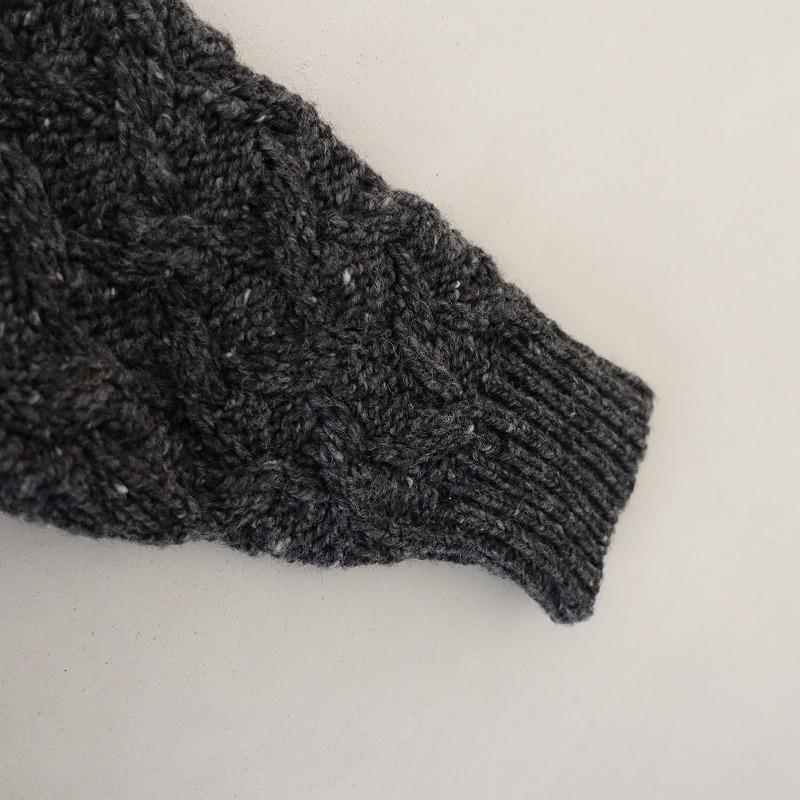 マコネル McConnell *ウールアラン編みタートルネックセーター*M斑入り