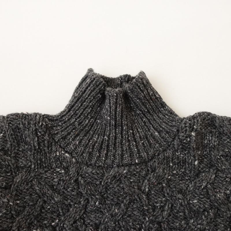 マコネル McConnell *ウールアラン編みタートルネックセーター*M斑入り 