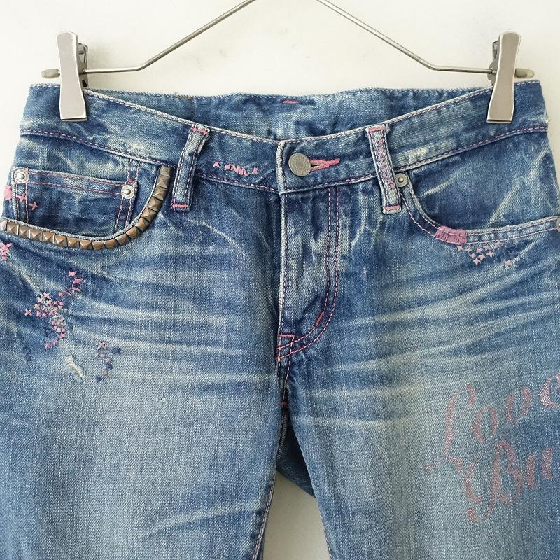 ヒステリックグラマーHYSTERIC GLAMOUR*ダメージ加工ピンク ヒステリックグラマーHYSTERIC GLAMOUR*ダメージ加工ピンク