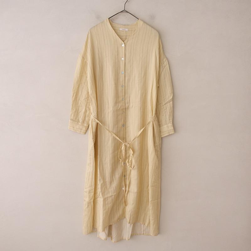 susuri ススリ *ドナーワンピース*Mキュプラツイルストライプクリーム  