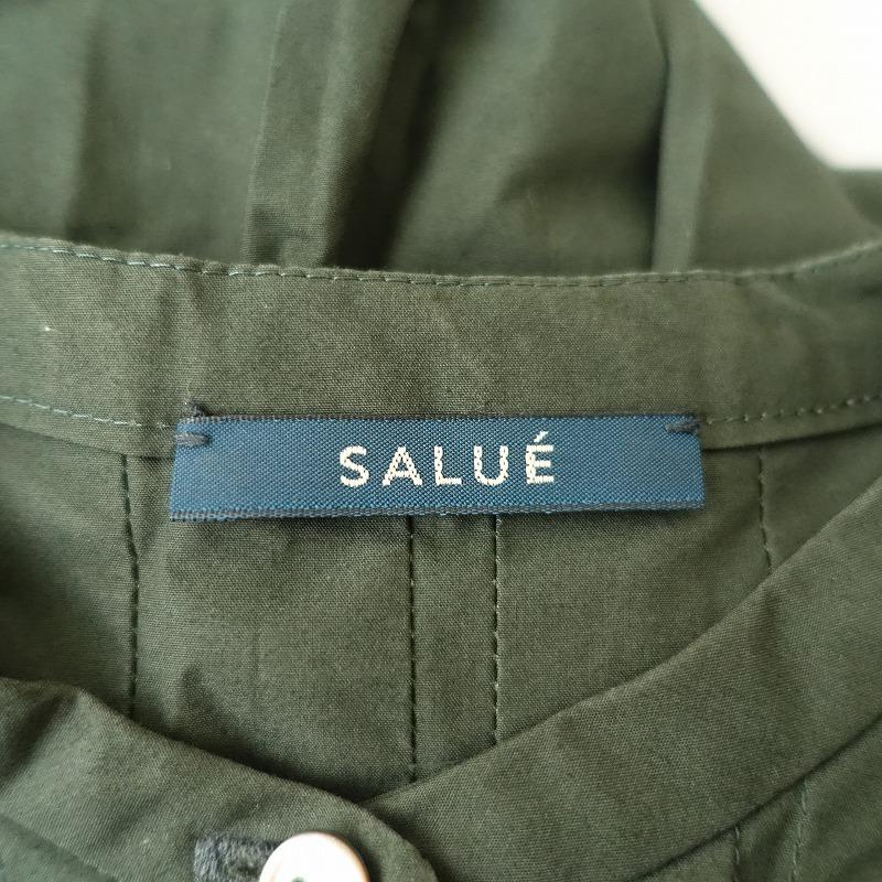 サルエ SALUE *ピンタックノースリーブドレス*Fコットンダークグリーン 