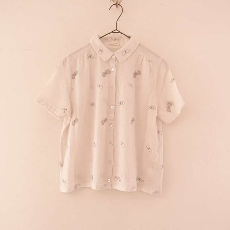 minä perhonen 】半袖刺繍トップス