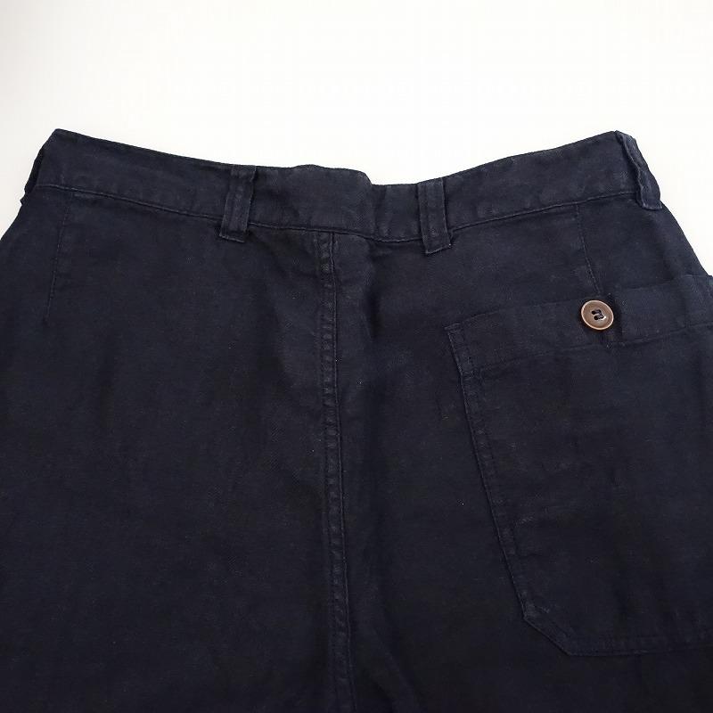 ARMEN（アーメン） *リネンヘリンボーンワンタックパンツ*1ネイビー麻 