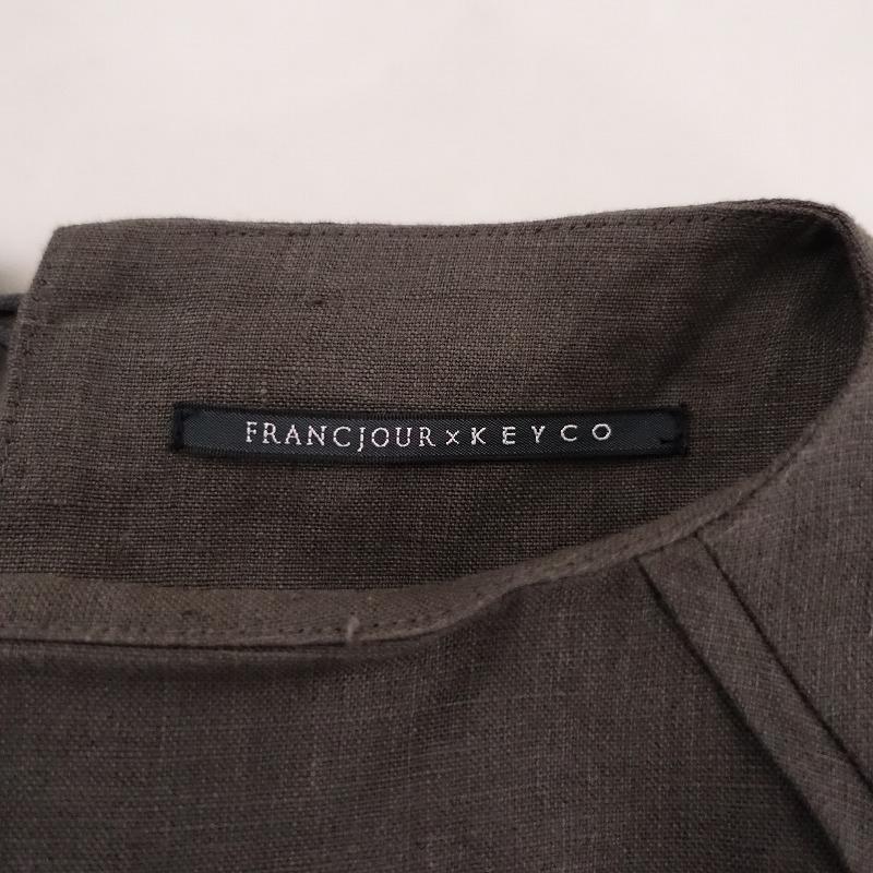 フランジュール FRANCJOUR×KEYCO *LISA/ボートネックワンピース*麻 
