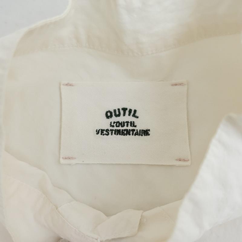 OUTIL //ウティー *コットンシルクスタンドカラーチェストポケット 