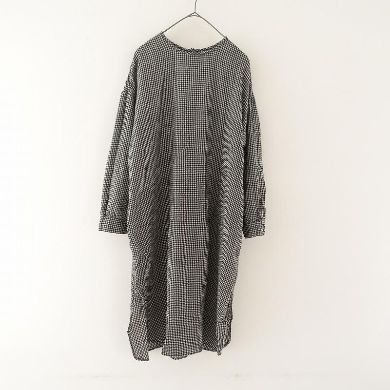 メゾンドソイル maison de soil*チェックウールスモックワンピース*2  