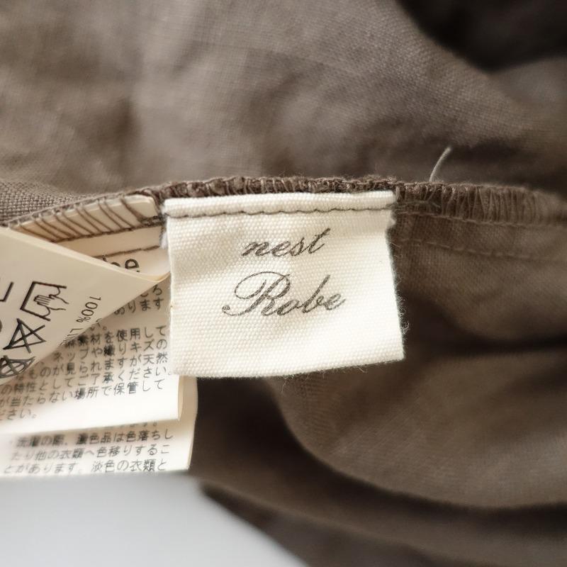 nest Robe（ネストローブ） *リネンシャーリングネックワンピース*F