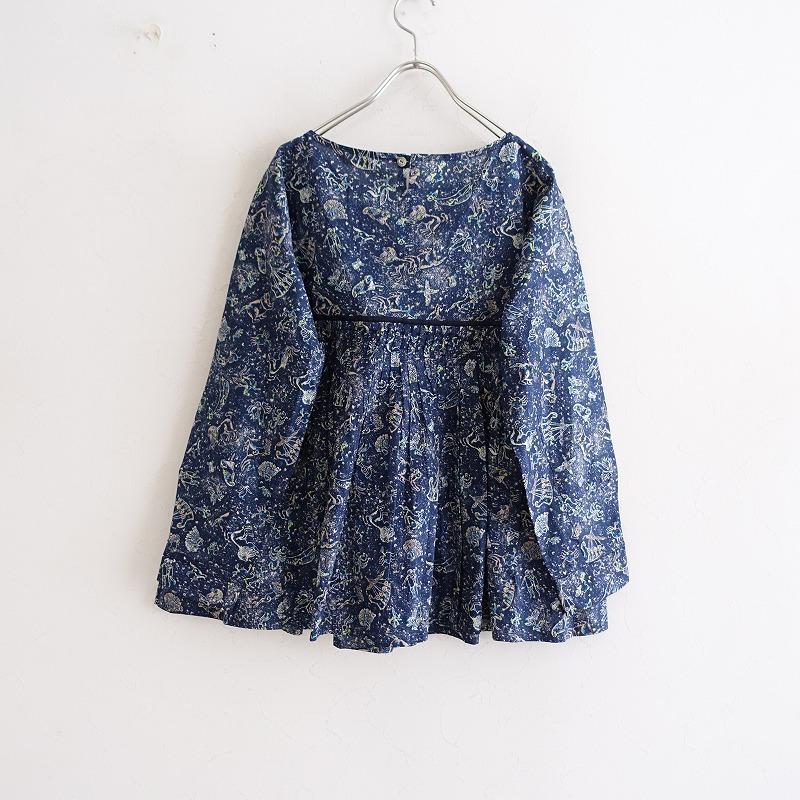 ◇KKK◇LIBERTY リバティ ゴムスリーブ ブラウス ／ハンドメイド AMBIDEX Store ○【WEB別注】リバティ小花柄 開襟フレンチ