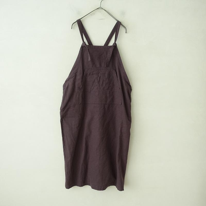 a+koloni アラクリティーコロニー *起毛エプロンワンピース*F綿麻起毛