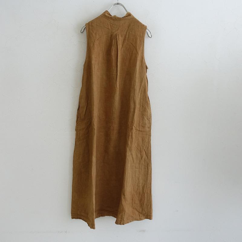 マキマロ *スキッパーネックノースリAラインワンピース*天然素材