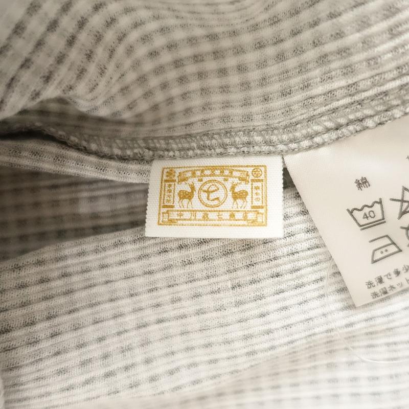 中川政七商店 *高島ちぢみのフリーTシャツ*墨黒×白チェック